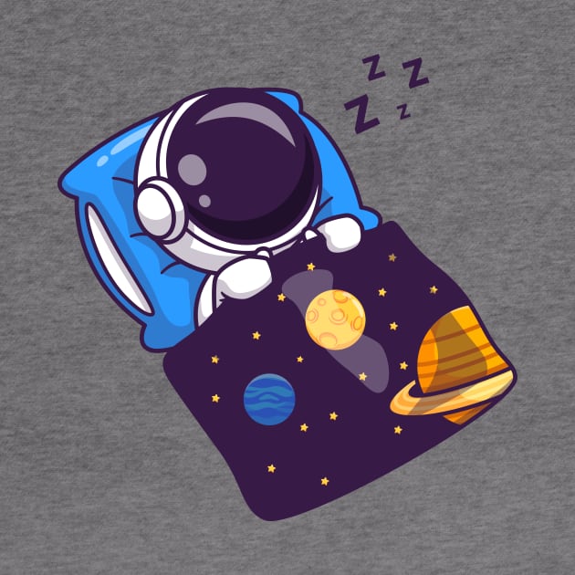 Cute Astronaut Sleeping With Space Blanket Cartoon by Catalyst Labs